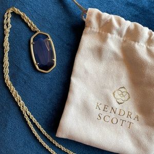 KENDRA SCOTT ELLE PENDANT NECKLACE - NAVY BLUE AND GOLD